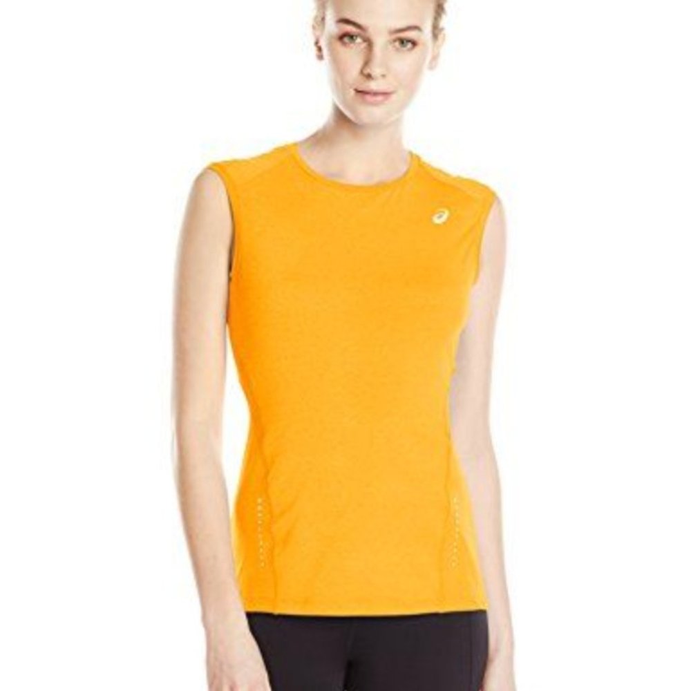 ASICS work out top in bright orange size: XS